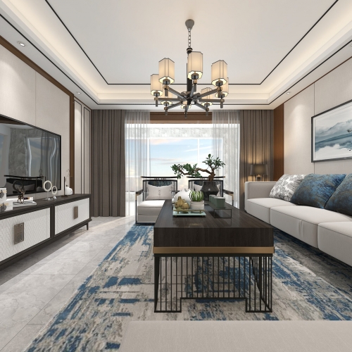 New Chinese Style A Living Room-ID:504288119