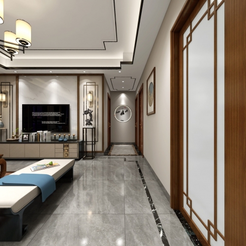 New Chinese Style A Living Room-ID:594344736