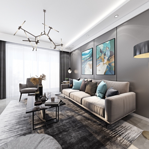 Modern A Living Room-ID:642025288