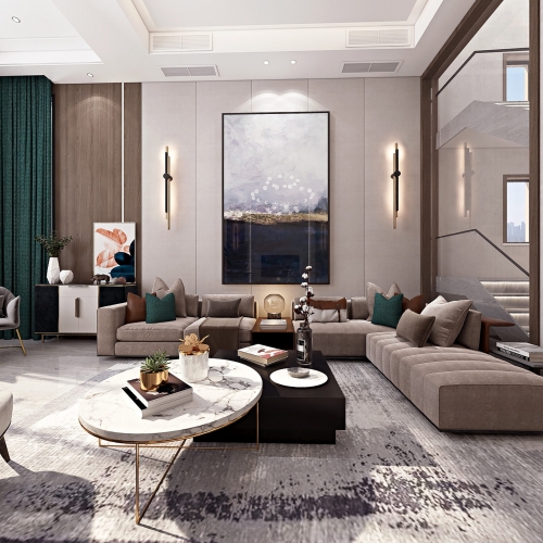 Modern A Living Room-ID:542510492