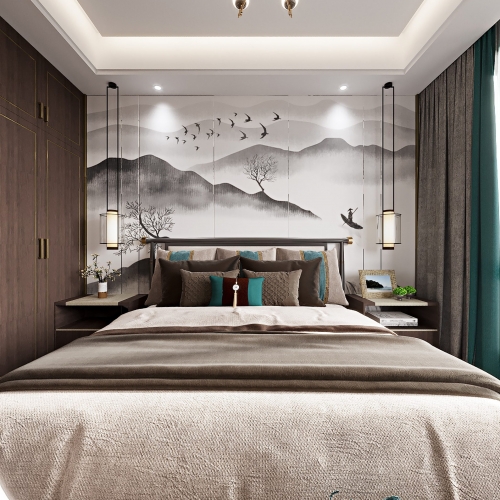 New Chinese Style Bedroom-ID:879260233