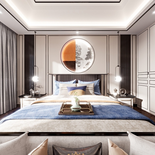 New Chinese Style Bedroom-ID:767276772