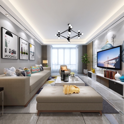 Modern A Living Room-ID:440319464