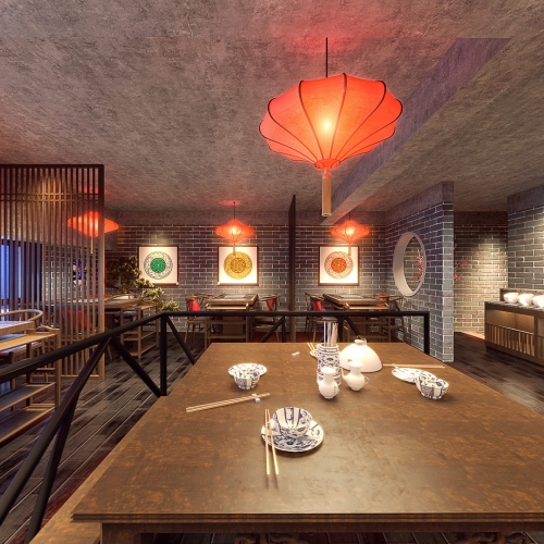 New Chinese Style Catering Space-ID:915445452