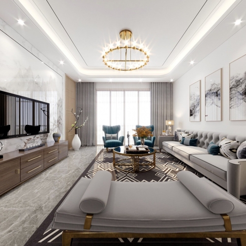New Chinese Style A Living Room-ID:898259668