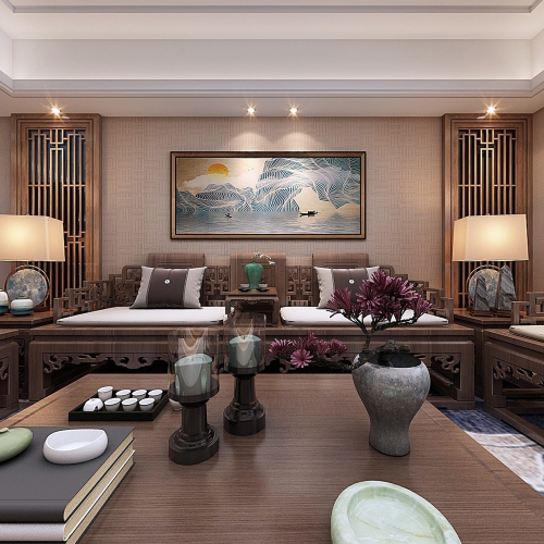 Chinese Style A Living Room-ID:157168848