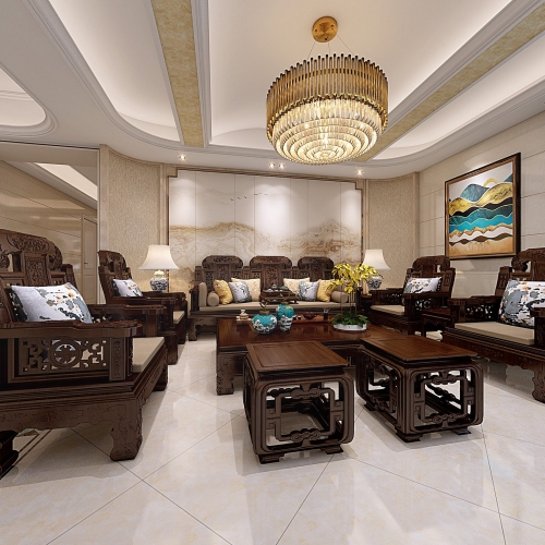 Chinese Style A Living Room-ID:730240882