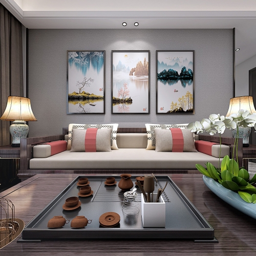 New Chinese Style A Living Room-ID:206396369