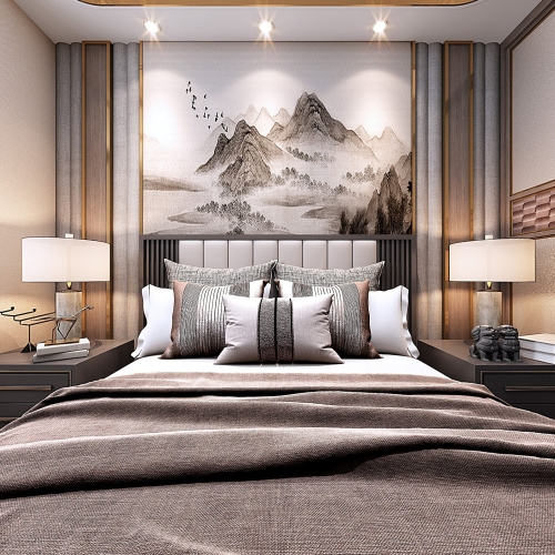 New Chinese Style Bedroom-ID:755368897