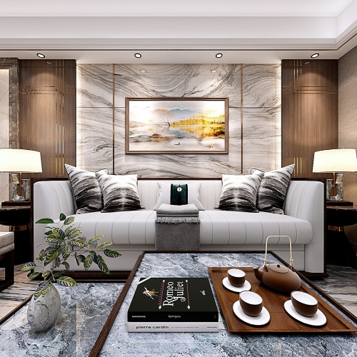 New Chinese Style A Living Room-ID:646501616