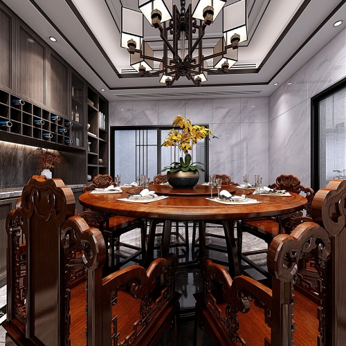 New Chinese Style Dining Room-ID:530266393