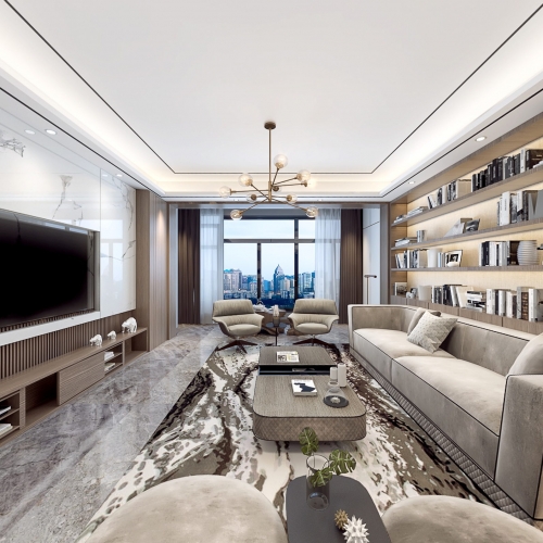 Modern A Living Room-ID:938592696