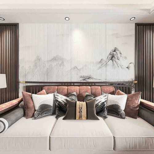 New Chinese Style A Living Room-ID:673545996