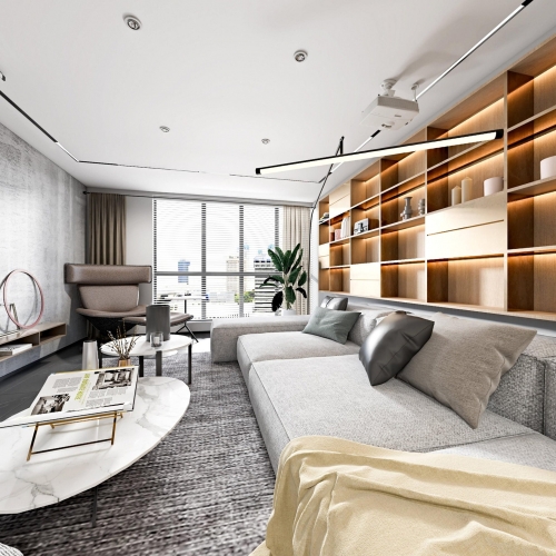 Modern A Living Room-ID:732500345