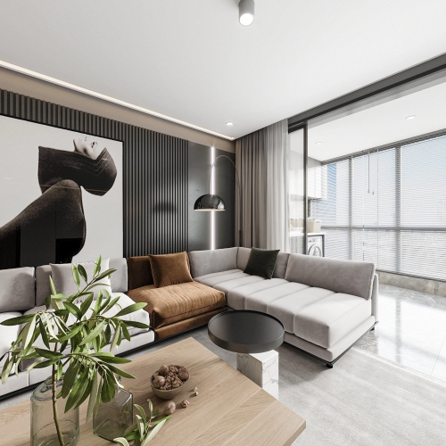 Modern A Living Room-ID:663624615