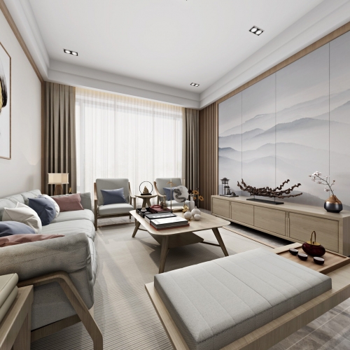 New Chinese Style A Living Room-ID:463567647