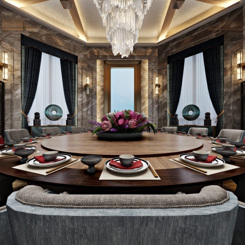 New Chinese Style Dining Room-ID:217247837