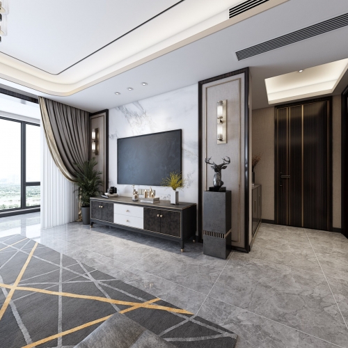 Modern A Living Room-ID:798375215