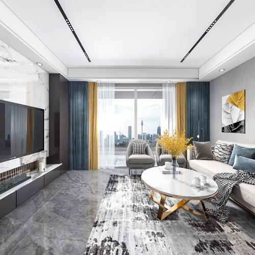 Modern A Living Room-ID:694675529