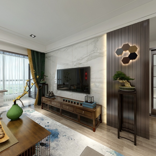 New Chinese Style A Living Room-ID:280089967