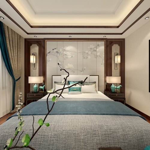 New Chinese Style Bedroom-ID:446665935