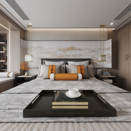 New Chinese Style Bedroom-ID:413255721