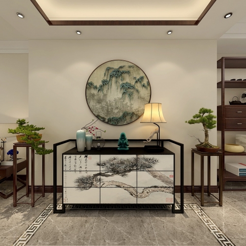 New Chinese Style A Living Room-ID:768651337