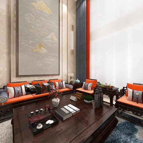 New Chinese Style A Living Room-ID:774049833