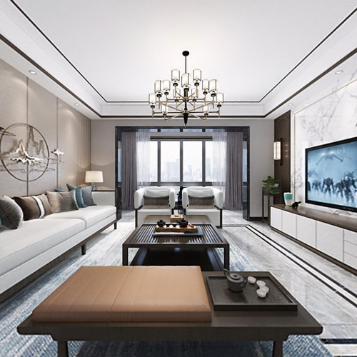 New Chinese Style A Living Room-ID:312085698