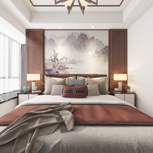 New Chinese Style Bedroom-ID:921243828