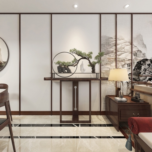 New Chinese Style A Living Room-ID:927238115