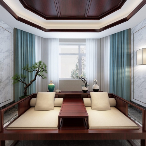 New Chinese Style A Living Room-ID:819263198