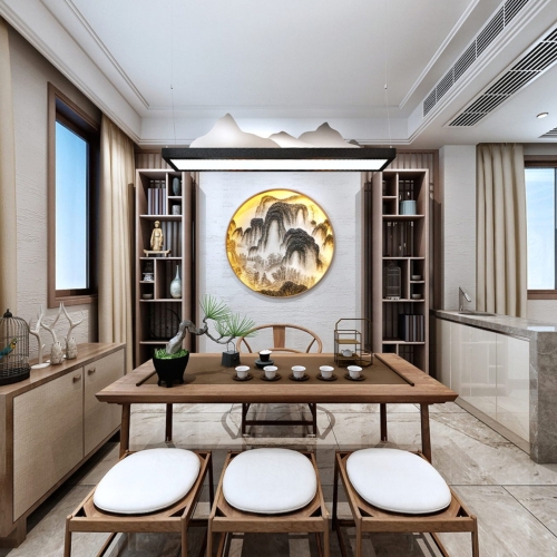 New Chinese Style Dining Room-ID:595242741