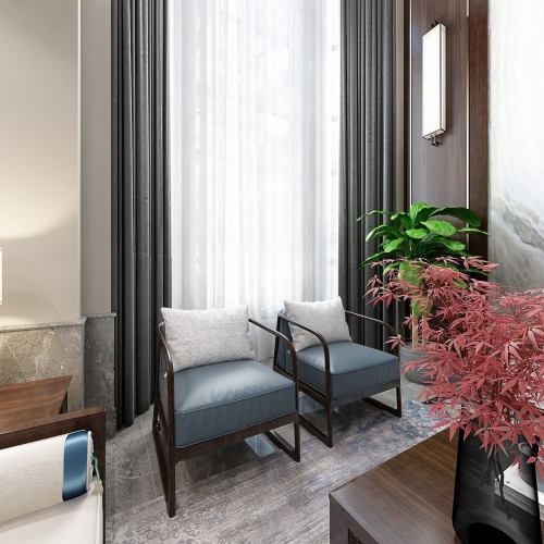 New Chinese Style A Living Room-ID:841680431