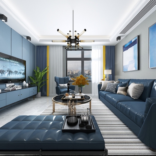 Modern A Living Room-ID:694890442