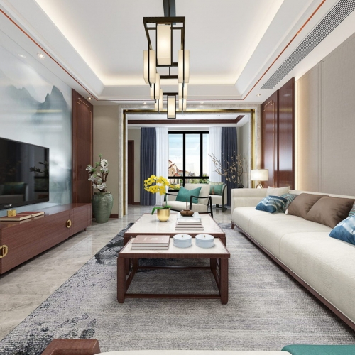 New Chinese Style A Living Room-ID:359319846