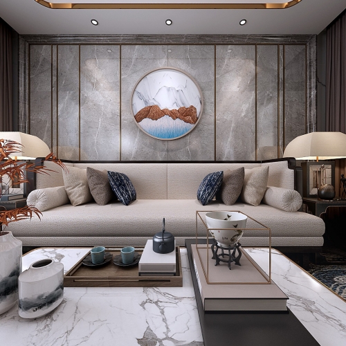 New Chinese Style A Living Room-ID:533673731