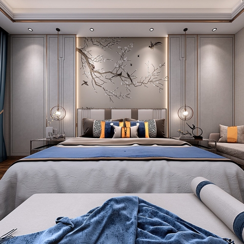 New Chinese Style Bedroom-ID:782522191