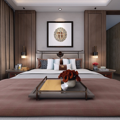 New Chinese Style Bedroom-ID:244193136