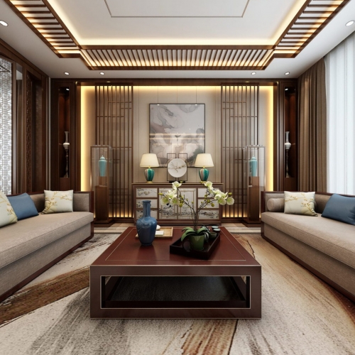 New Chinese Style A Living Room-ID:210323256