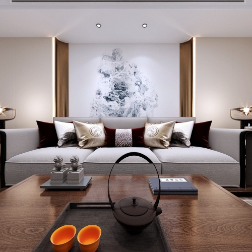 New Chinese Style A Living Room-ID:243214866