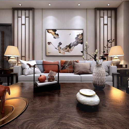 New Chinese Style A Living Room-ID:292872329