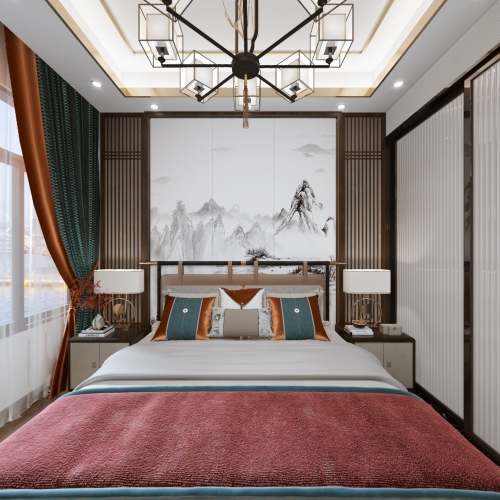 New Chinese Style Bedroom-ID:162245048