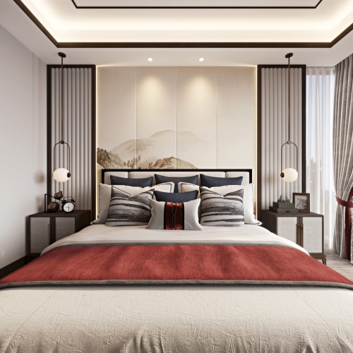 New Chinese Style Bedroom-ID:688179978