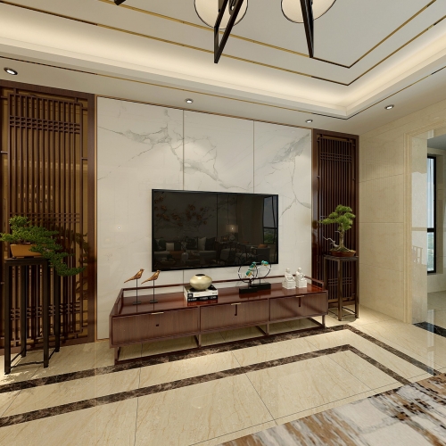 New Chinese Style A Living Room-ID:651271106