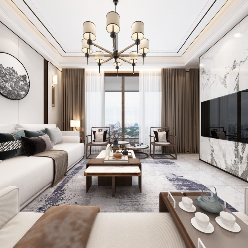 New Chinese Style A Living Room-ID:177522905