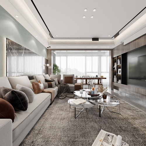 Modern A Living Room-ID:881145958