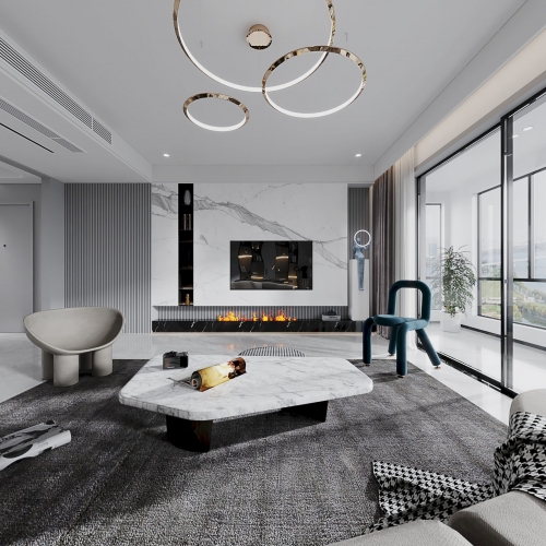 Modern A Living Room-ID:986991888