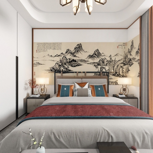 New Chinese Style Bedroom-ID:736366993