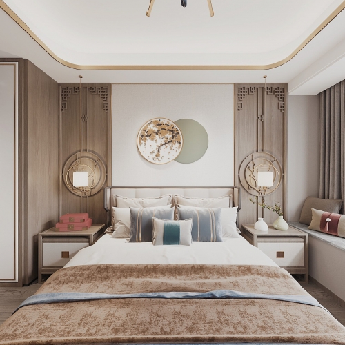 New Chinese Style Bedroom-ID:996310955